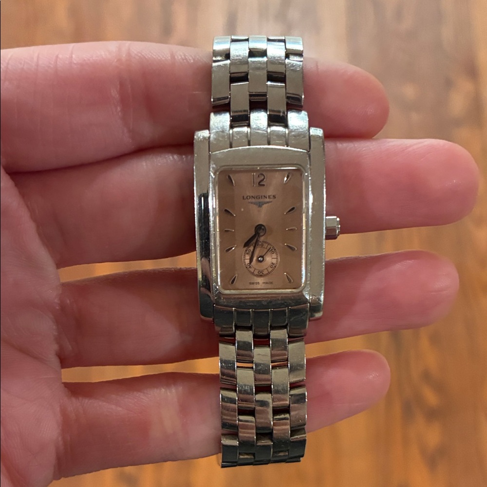 Longines Silver and Cream Watch